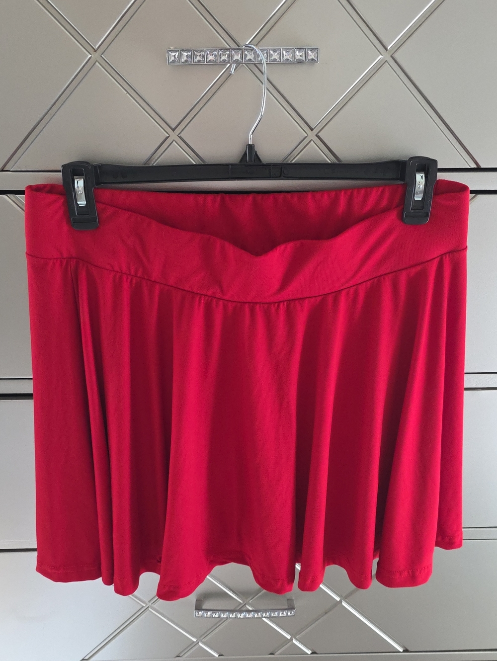 Plus Size red Flare Skater Skirt